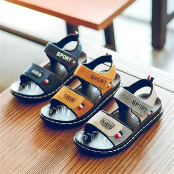

2020 New Children Sandals For Boys Fashion Genuine Leather Sports Beach Shoes Summer Anti-slip Breathable Kids Casual Sandals