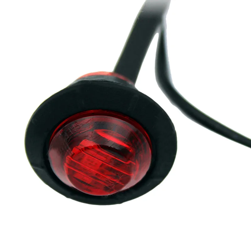 10x12 V красный маленький круглый светодиодный боковой габаритный светильник с кнопкой для прицепа грузовика автомобиля