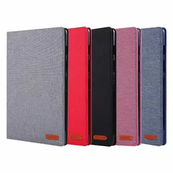 

Cotton Fabric Tablet Case For Samsung Galaxy Tab S5E T720 T725 Case Shockproof Card Slot Silicon Stand Protective Cover