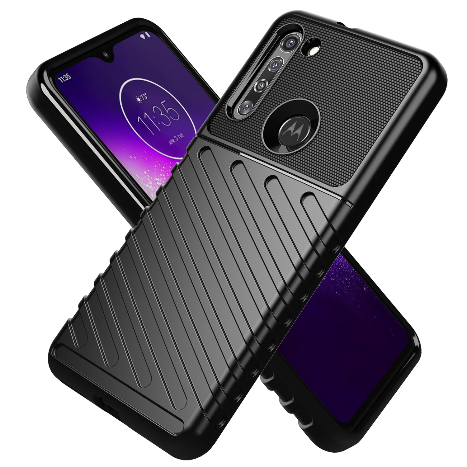 For Motorola Moto G8 Case Ripple Feel Soft Silicon Rubber Shockproof Phone Back Cover XT2045-1 Protection | Мобильные телефоны и