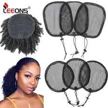 

Wholesale Hair Bun Ponytail Hairnets Wig Cap For Making Wigs Hair Net Kit DIY Afro Pony Tail With Adjustable Strap Drawstring
