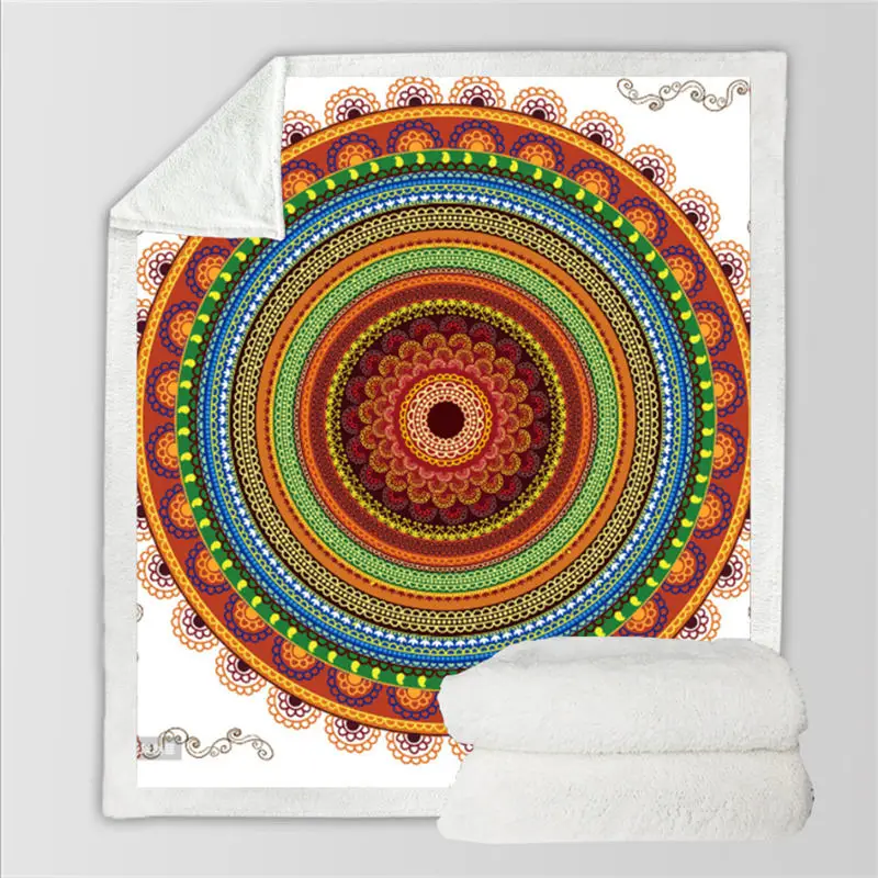 Одеяла 3D Круг Pattern Хлопок Бархатные квадратное одеяло утолщение одеяло с капюшоном 150 см X 200 см Покрывало Одеяло
