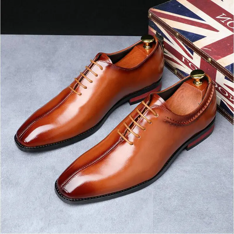 

High Quality Men monk Leather Shoes Classic Brogue Mens Formal Shoes Bullock Dress Wedding Formal shoes big size 48 A51-65