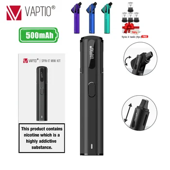 

Vape pod e-cigarette Vaptio Spin It Kit with 500mAh built in Battery 1.8ML Cartridges Vape pen 1.2ohm core Spinnable drip tip