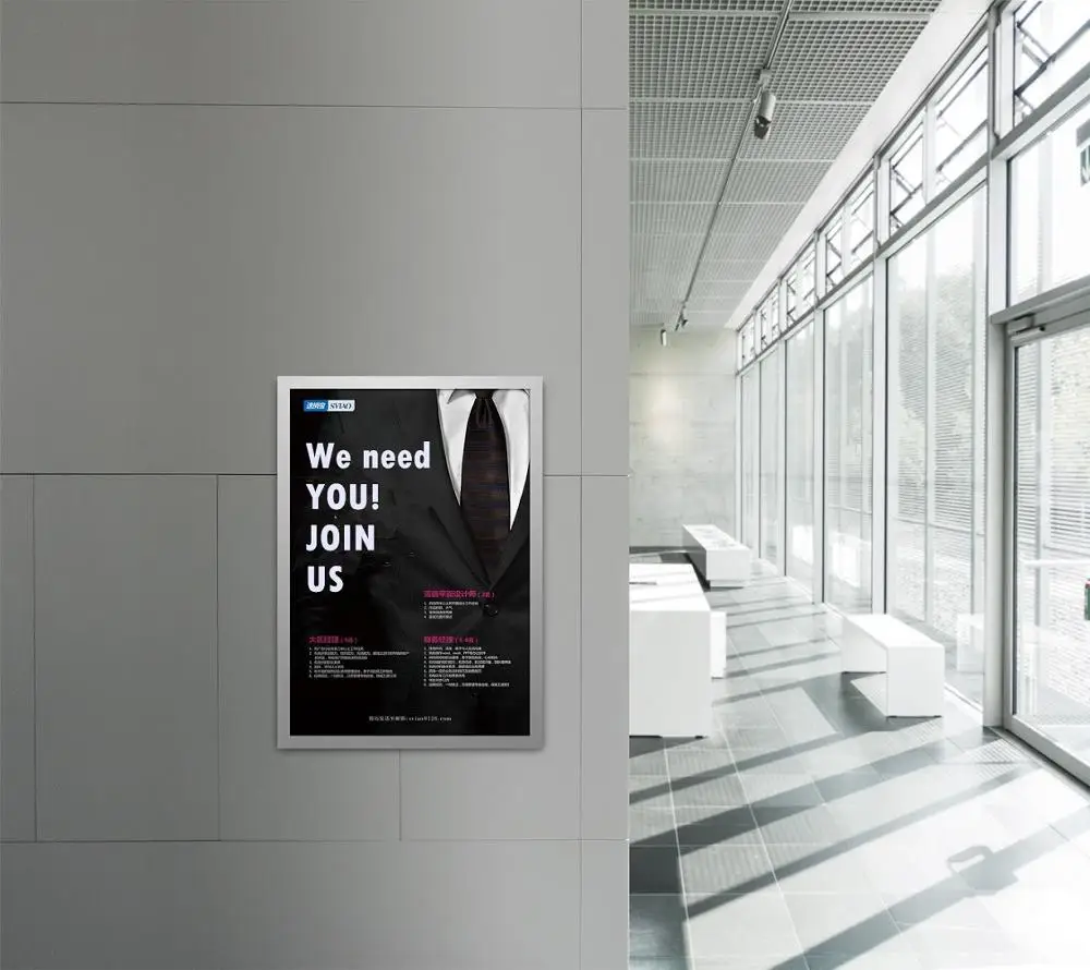 sviao DIN A2 large poster frame PVC soft rubber picture wall-mounted elevator poster frame can be customized