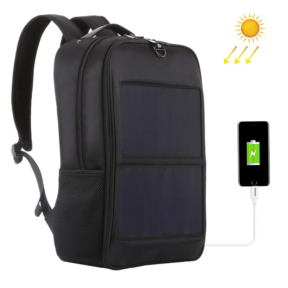

Haweel Solar Panel Backpacks Convenience Charging Laptop Bags for Travel 14W Solar Charger W/h Handle and Dual USB Charging Port