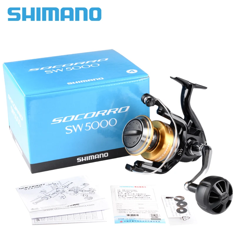 Shimano SOCORRO SW 5000-10000 Spinning Fishing Reels 4+1BB 4.6/4.9:1 X-Ship  Surf Saltwater Sea Trolling Reels Fishing Waterproof