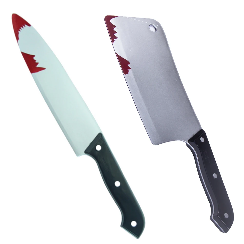 Halloween Prop Fake Bloody Plastic Knife Cosplay Horror Arms Toy Party Stage Decoration Supplies | Тематическая одежда и