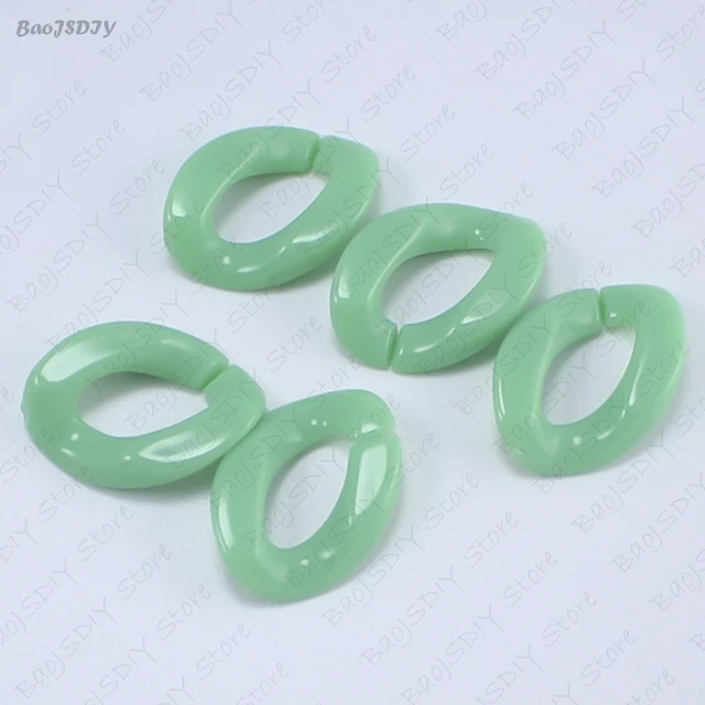 Wholesale 23mm*17mm Multi color Acrylic Twisted Chains Assembled Parts Beads Diy Jewelry Findings Accessories 60 pieces(JM6582) light seagreen