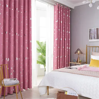 

Blackout Curtains Big Stars And Moon Printing Polyester Full Blackout Curtains Home Living Room Bedroom Blackout Curtains