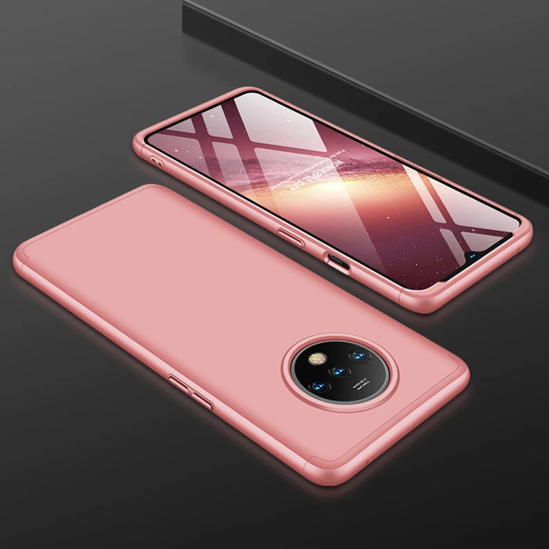 GKK чехол для Oneplus 7T pro чехол противоударный полная защита Жесткий ПК 3 в 1 матовый чехол для Oneplus 7T pro Coque Fundas - Цвет: Rose Gold