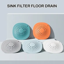 

1PC Round Anti-blocking Floor Drain Mat; Silicone Sewer Outfall Strainer Bathroom Sink Filter Hair Stopper Kitchen Accessories