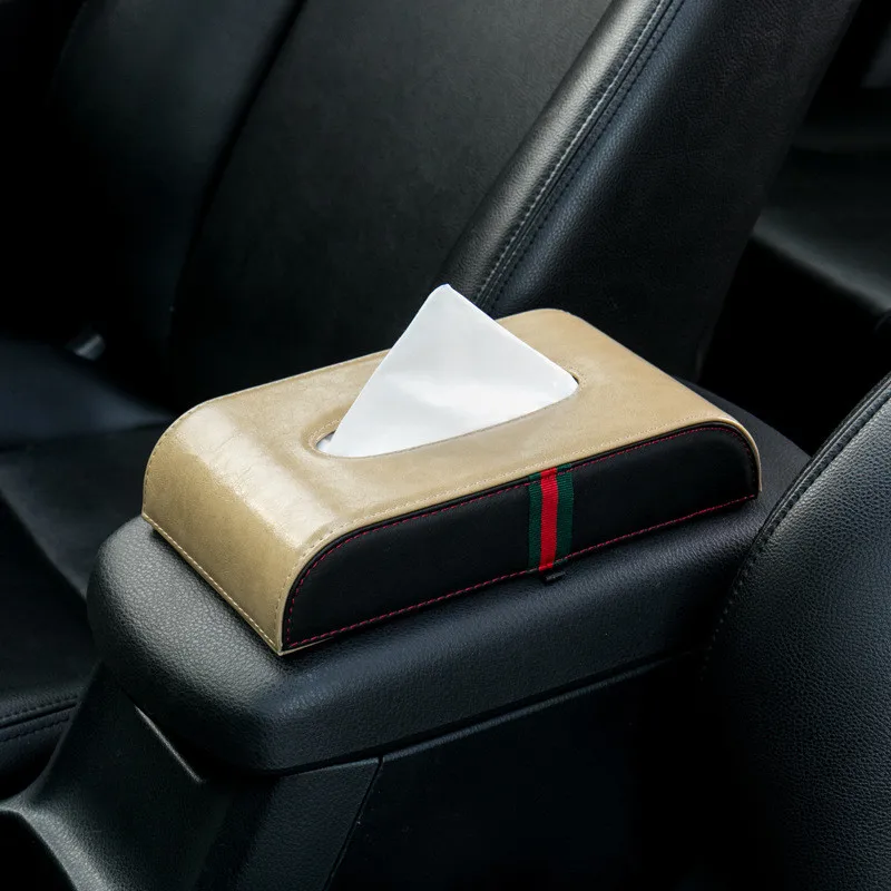 Beige Креативный многофункциональный автомобильный номер телефона при временной парковке карты автомобильные тканевые коробки бумажные полотенца держатель автомобиля аксессуары для интерьера - Цвет: Beige