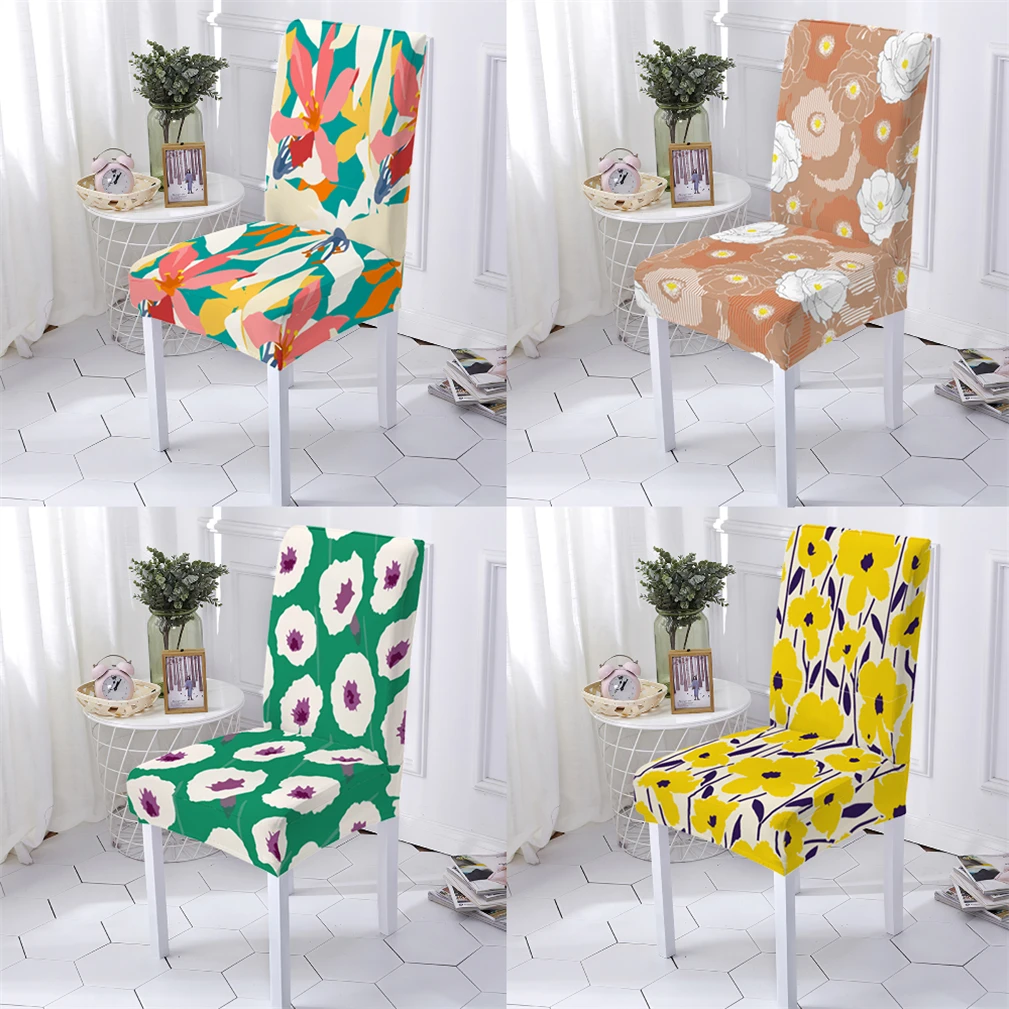 

Plant Style Chair Cover Kitchen And Room Chair Covers Dining Flowers Printing Covers For Armchairs Home Chairs Covers Stuhlbezug