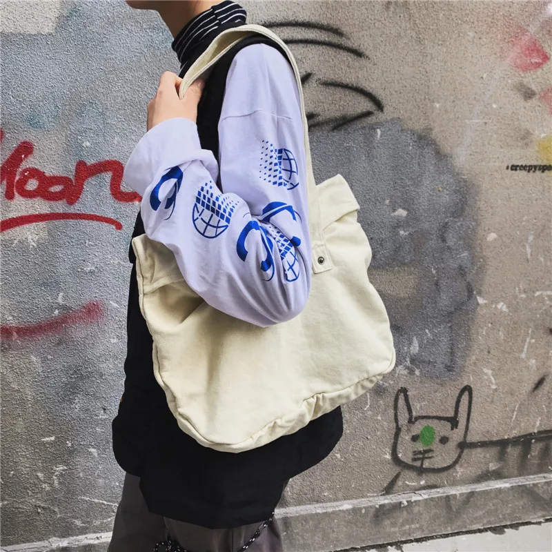 

INS Canvas Bag Hand Tote Bag Women's 2019 New Style Fashion Korean-style Versatile Large-Volume Students Casual Shoulder Bag