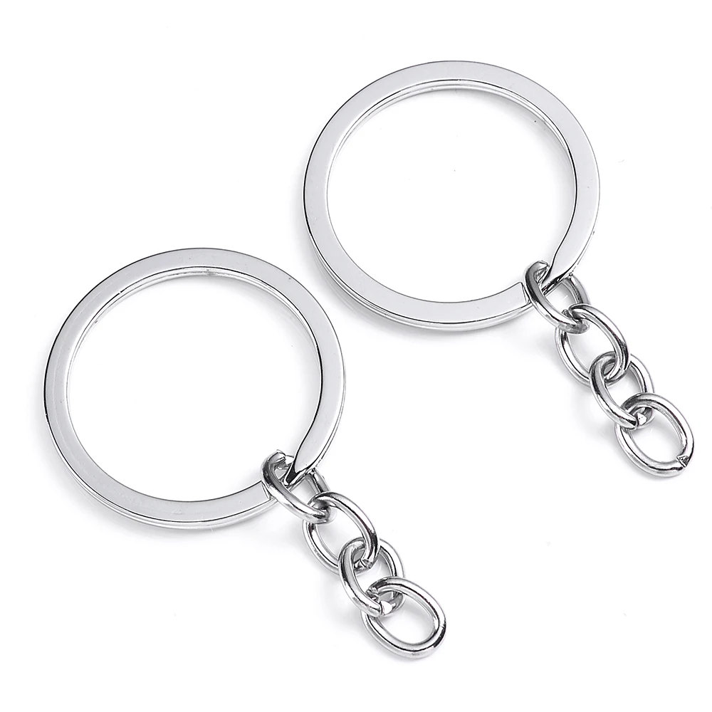 10 teile/los Schlüssel Ring Schlüsselanhänger Gold Silber Überzogene Schlüssel Ketten mit 20mm Verlängerung Kette für Schmuck Finding Herstellung Liefert 25/30mm – Detail 4