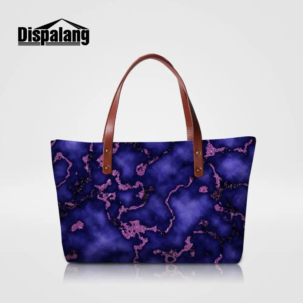 Dispalang Neoprene Women Totes Handbag Marble Stone Pattern Top-handle Bags For Teenage Girl Casual Shoulder Bag Female Handbags |