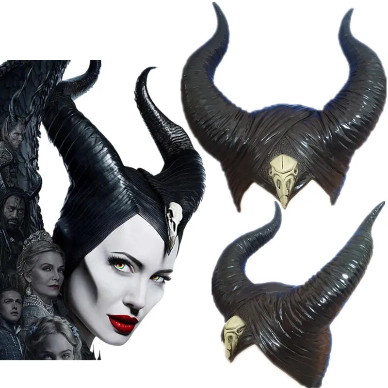Хэллоуин косплей Maleficent: любовница злой ведьмы рога головные уборы маска шлем