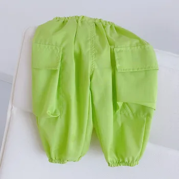 

Halilo Children Clothes Boys Cotton Pants Solid Color Anti-Mosquito Kids Summer Pants Loose Unisex Baby Girl Boy Clothing