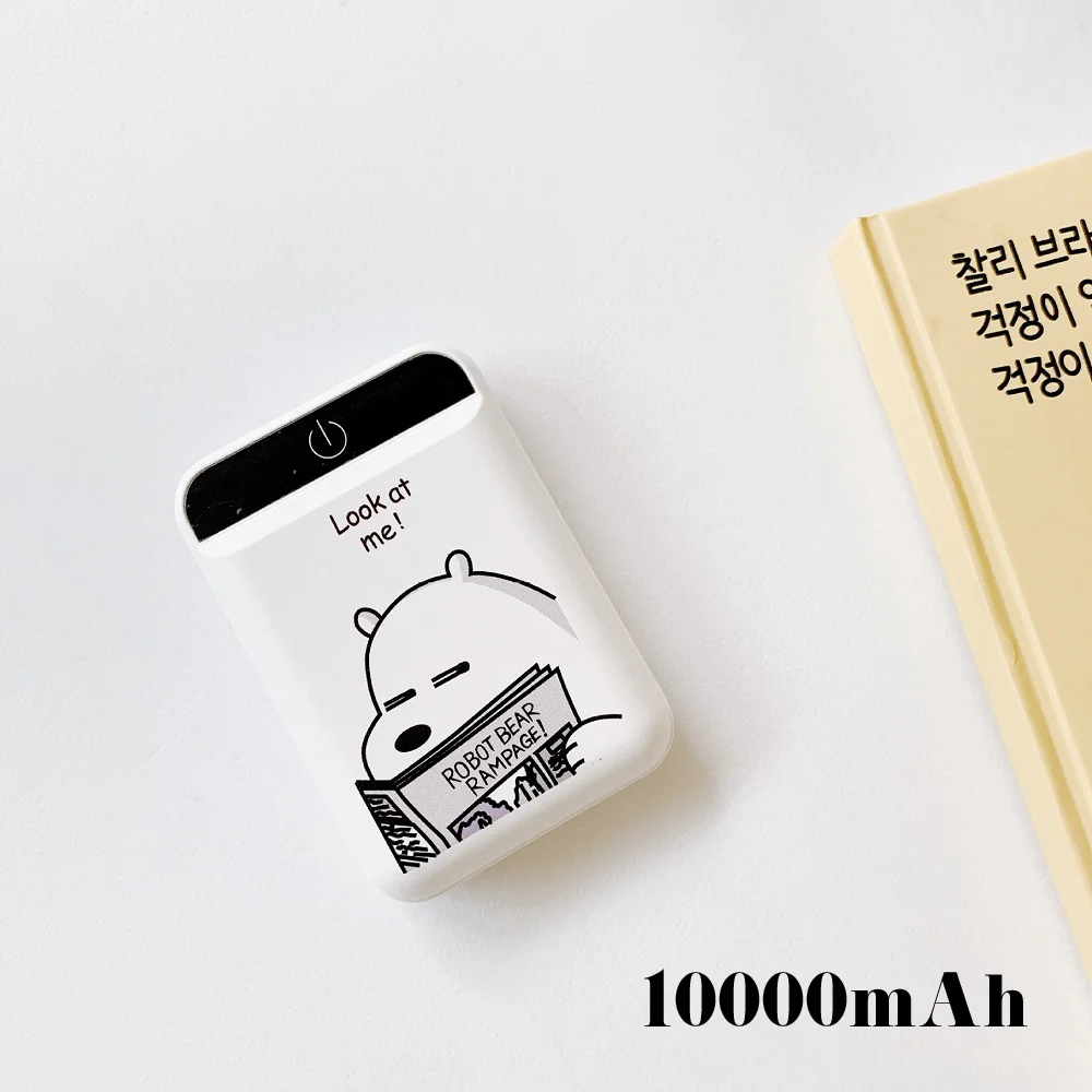 10000 мА/ч внешний аккумулятор с двойным USB выходом, портативное зарядное устройство, внешний аккумулятор, Милая Мини зарядка, внешний аккумулятор для путешествий - Цвет: Bear2 10000mAh