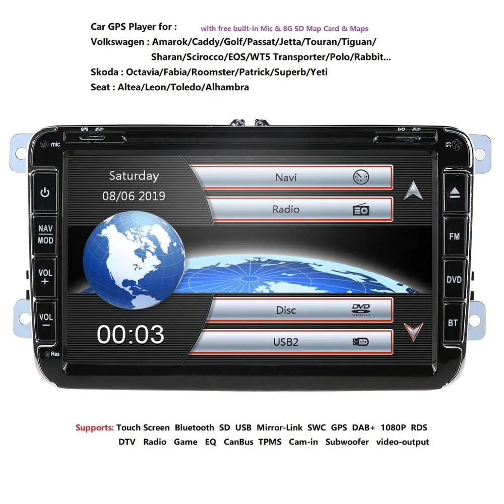 Новинка! 8 &quot2din автомобильный DVD для V W GOLF 5 Golf 6 POLO PASSAT CC J ETTA TIGUAN TOURAN EOS SHARAN SCIROCCO