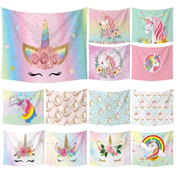 

Rainbow Pink Flower Print Soft Wall Cloth Tapestry Polyester Hanging Wall Tablecloth Blanket Home Party Birthday Decor 60031