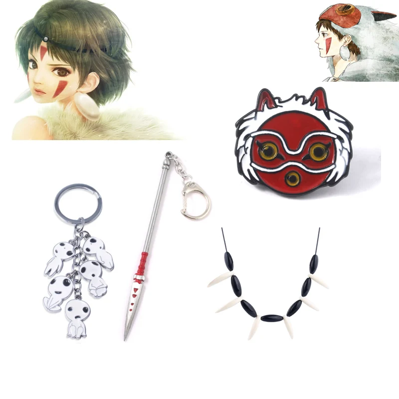 Аниме Mononoke Hime San Брошь Принцесса в форме маски льва брошь значок брелок виде