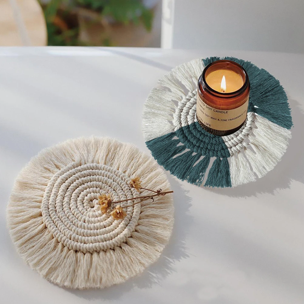 Big Sale Coaster Handmade Mat Cushion Table-Mat Macrame Cup Coffee-Cup Non-Slip-Cup Heat-Insulation YypbZDWk8