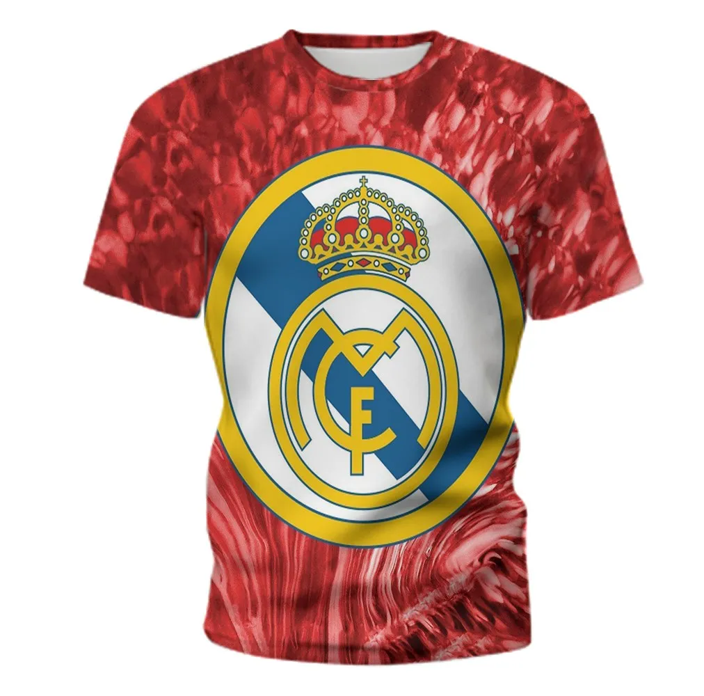Футболка чемпиона футбольного клуба "Барселона", 3D футболка, мужские футболки, 3D футболка с круглым вырезом и принтом, Повседневная футболка, одежда с принтом, топы