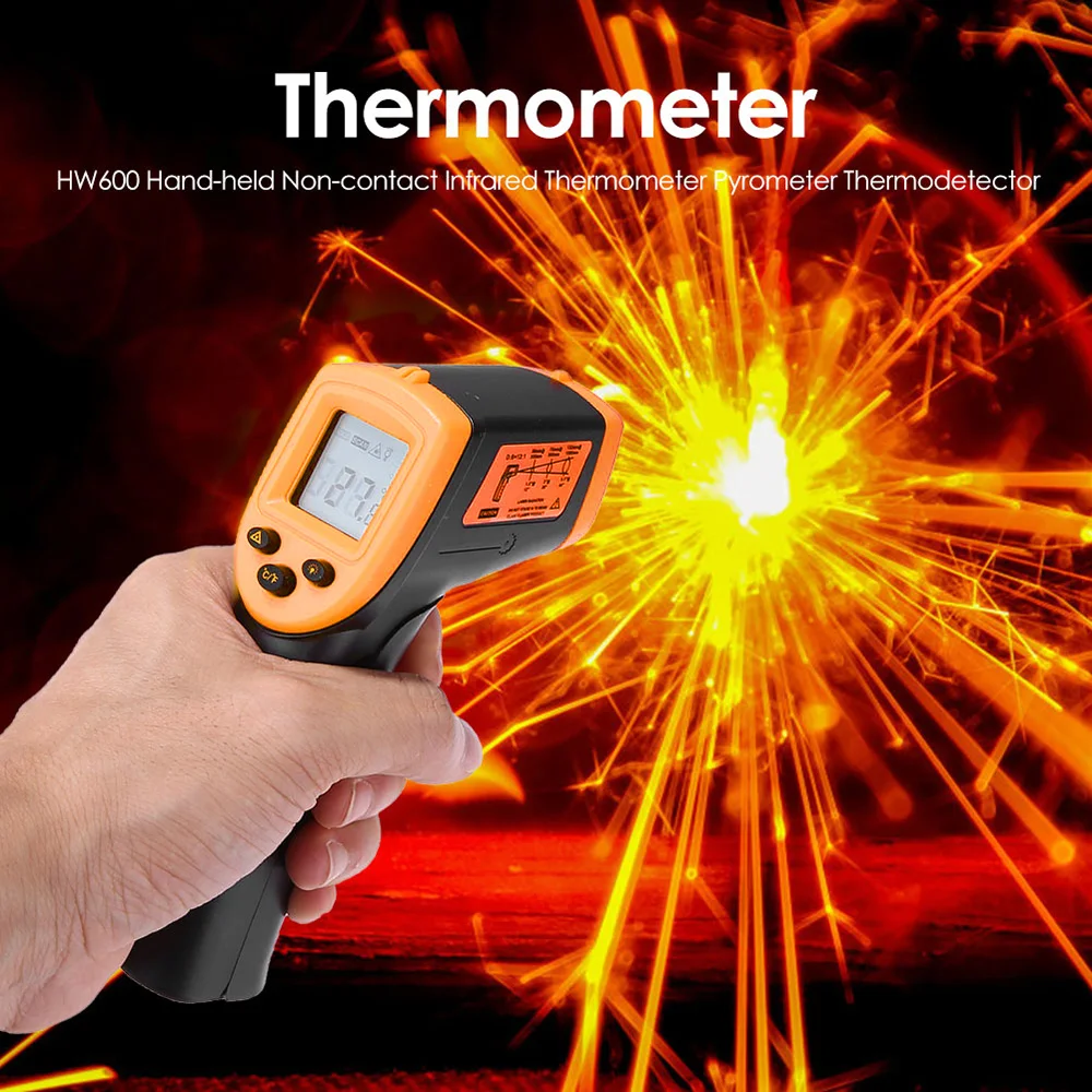 HW600 Handheld Non-Contact Infrared Thermometer LCD Display Temperature 