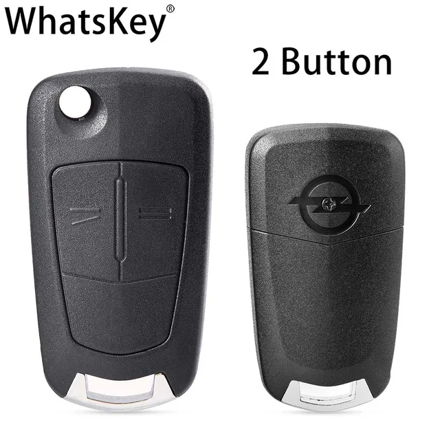 WhatsKey Flip Key Shell For Vauxhall Opel Astra J Corsa D Insignia Vectra C Zafira 2 BNT Remote Key Case Uncut Blade Replacement 2 Buttons