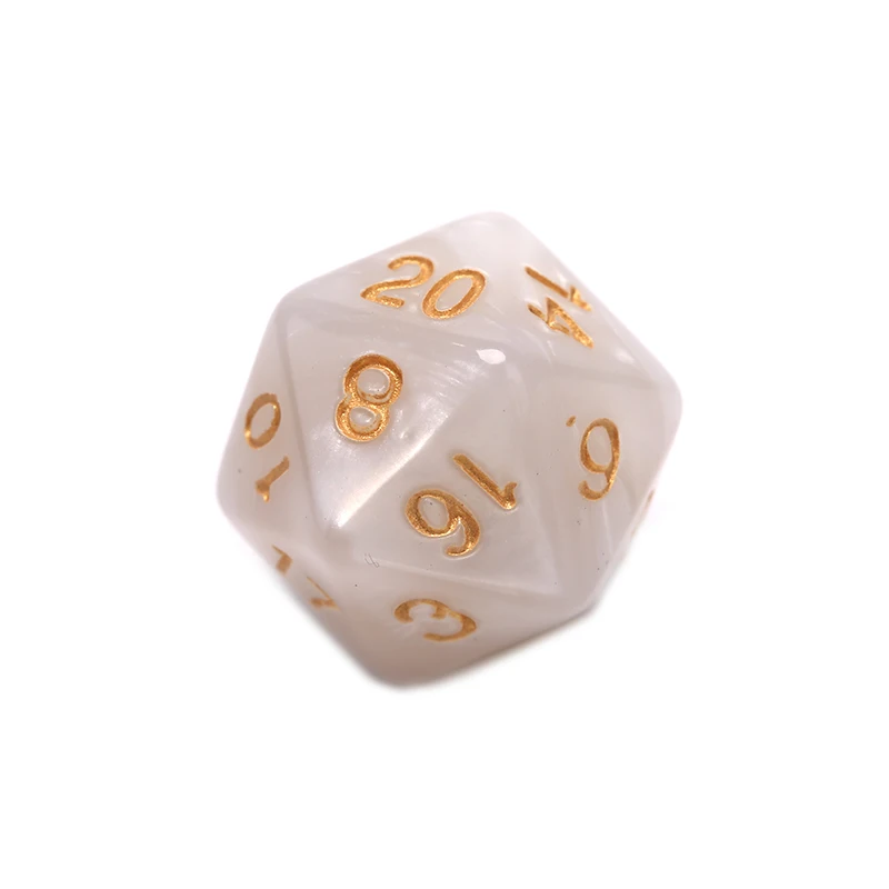 1PC Durable Pearlized D20 Dice Acrylic 20 Sided Dice for Board Game<cJCRZ 