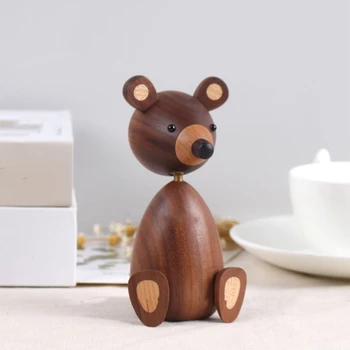 

The Danish Puppet Woodcarving Classic Creative Home Furnishing Ornaments Small Bear Soft Decoration Housing Study Decora