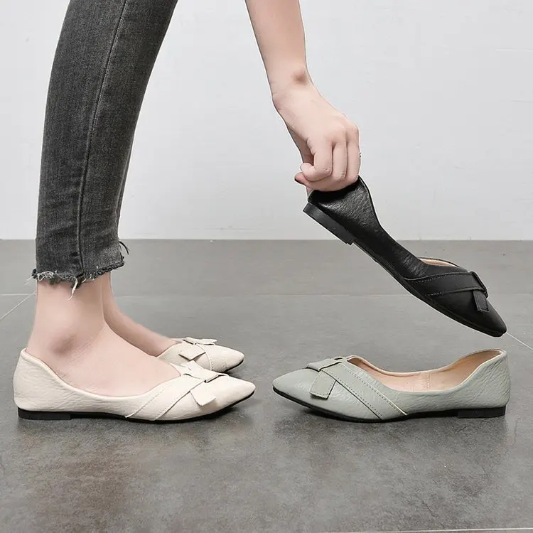 

Shoe Women's Spring And Autumn Versatile Soft-Sole WOMEN'S Shoes 2019 New Style Pointed Shallow Mouth Every Evening Shoes Flat C