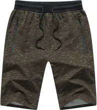 Tansozer pantalones cortos de gimnasio para hombre, Shorts deportivos informales de verano, cintura elástica con bolsillos con cremallera