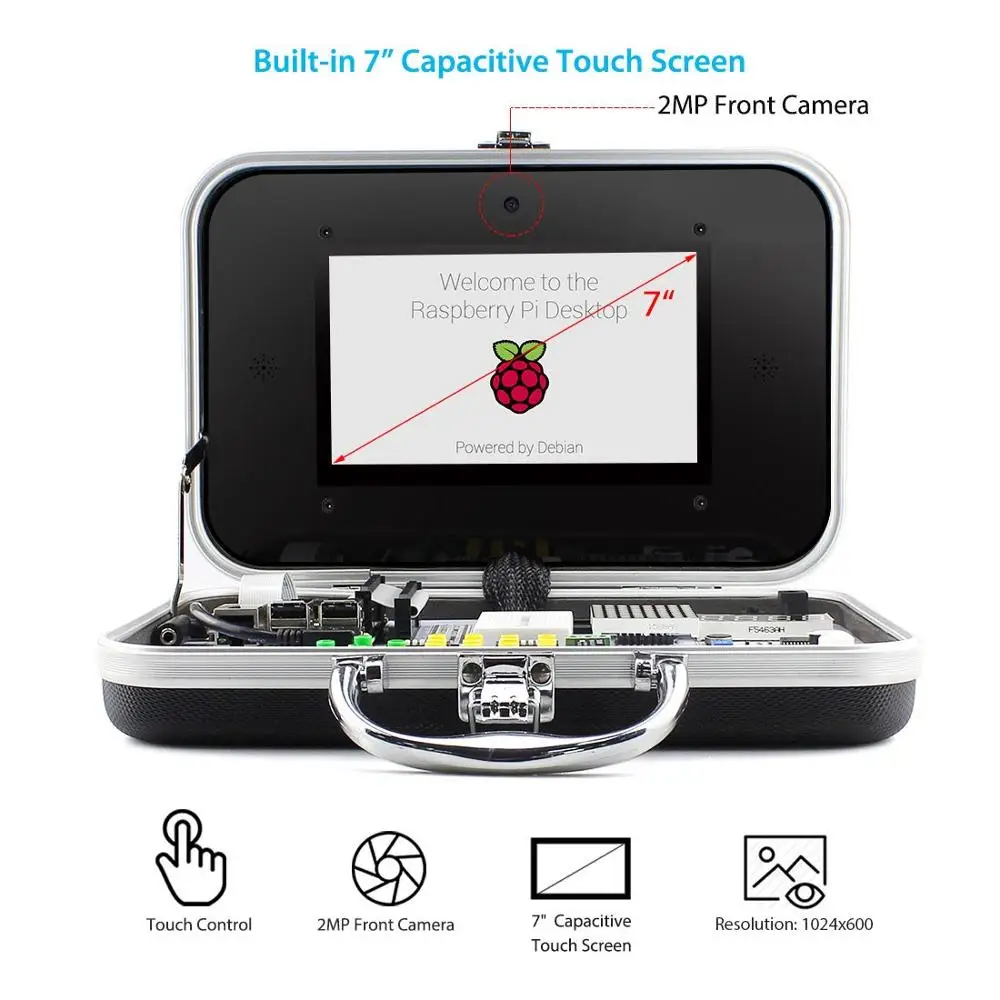 

Elecrow Crowpi Basic Kit Mini Computer Design Monitor 7 inch HD Touch Screen Compact Raspberry Pi DIY Educational Learning Kit