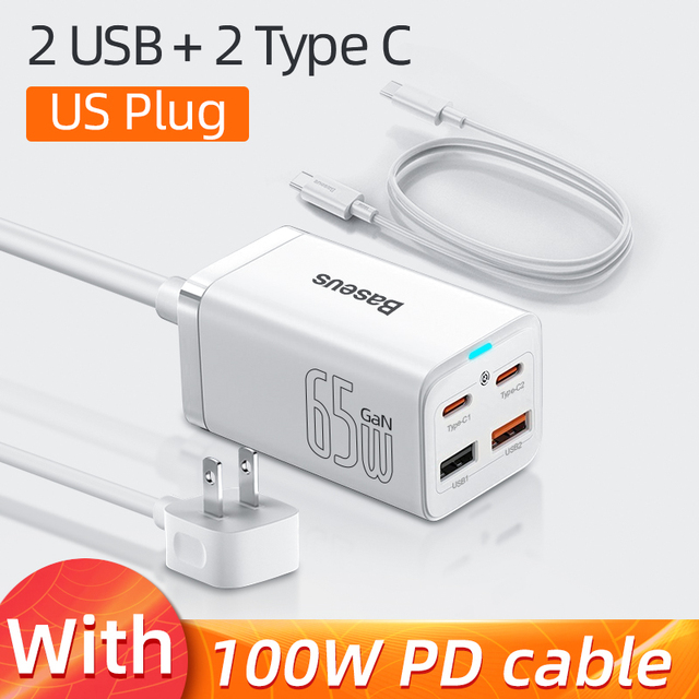 PD 65W GaN Charger Quick Charge 4.0 3.0 USB Type C Charger for iPhone 13 Pro Max Xiaomi Fast Charging For Macbook Laptop