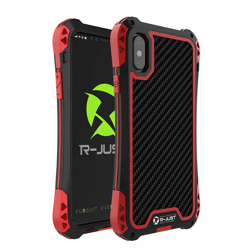 

Schokbestendig Metalen Cover voor iphone X 360 Case Luxe Aluminium Siliconen Gorilla Glas Hybrid Cover voor iphone X 7P MAX XR