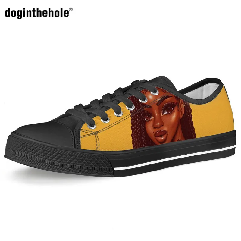 

Doginthehole Black Art Magic Girls Pattern Woman Low Top Canvas Shoes Spring/Autumn Light Flats Sneakers Ladies Vulcanized Shoes