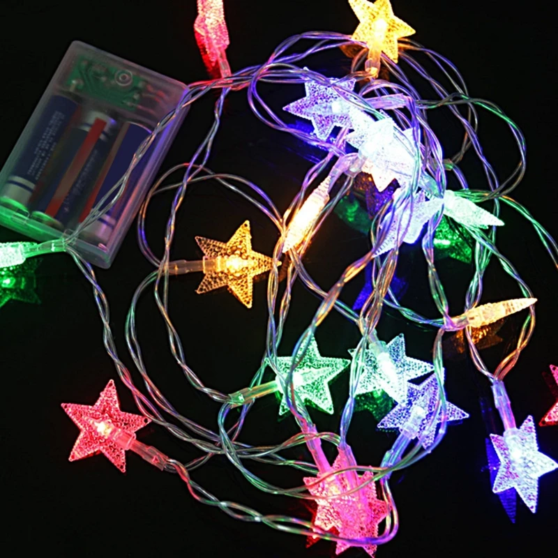 Светодиодный светильник со звездами, гирлянды с мерцающими гирляндами на батарейках, 1,5 м, 3 м, Рождественская лампа для праздника, вечеринки, свадьбы, декоративный Сказочный светильник s