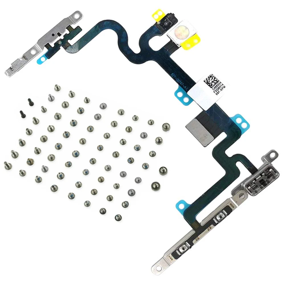 

2pcs/set for iPhone 7 7p 8 8 Plus full set screws + Power ON / Off Mute Switch Volume Buttons LED Flash Lights Flex Cable