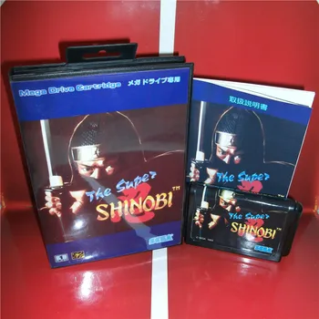 

The Super Shinobi 1 Japan Cover with Box and Manual For Sega Megadrive Genesis Video Game Console 16 bit MD card