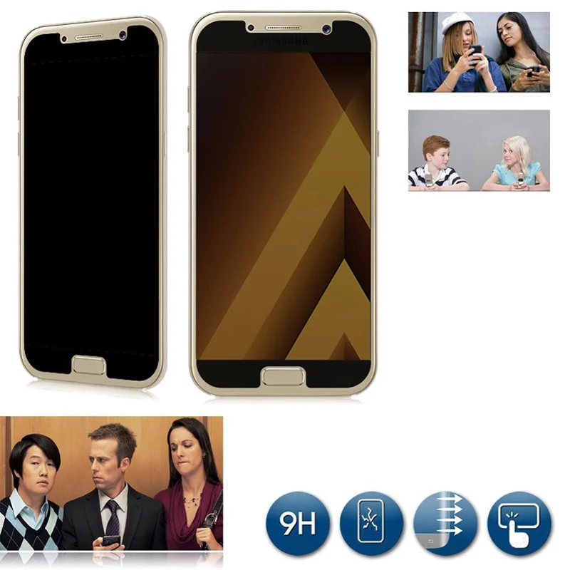 JGKK противошпионская Защита экрана для Samsung Galaxy A8 2016 черное закаленное стекло 9H