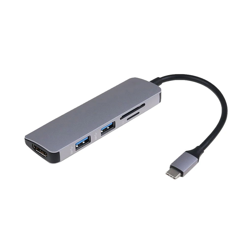 5 в 1 type-C к HDMI USB3.0 SD/TF карта концентратор адаптер для samsung Galaxy huawei