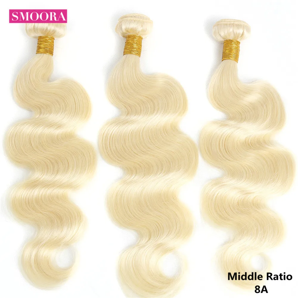 

Smoora Honey 613 Blonde Brazilian Body Wave Human Hair Bundles Mix Length 3 4 Pcs 10-30 inch 613 Blonde Remy Hair Extensions