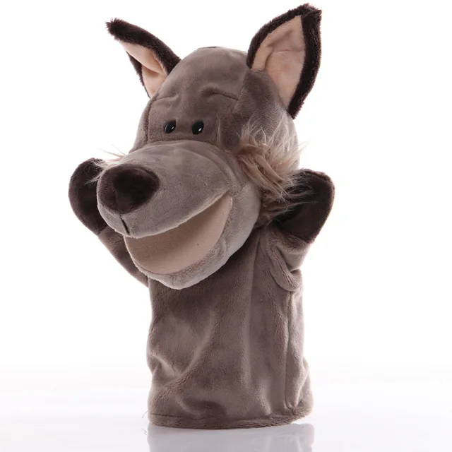 25cm Animal Hand Puppet  Educational   Puppets Pretend Telling Story Doll Toy for Children Kid fidget toys Wolf