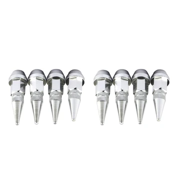 

8x Chrome Spike Tire/Wheel Stem Air Valve Caps for car/truck/hotrod Silver
