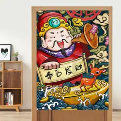 Традиционная китайская Ретро дверная занавеска для спальни Кухонная шторка декоративная фэн шуй занавес Норен