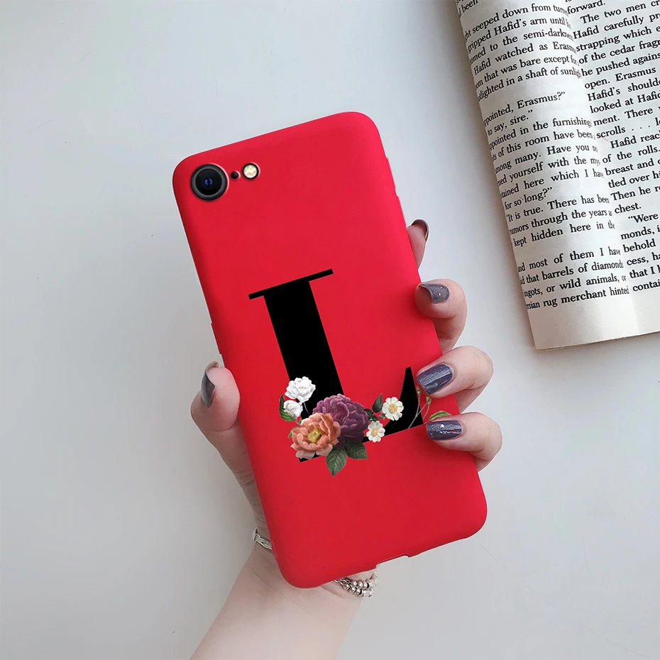 Alphabet Flower Silicone Phone Case – Soft, Stylish Bumper Cover