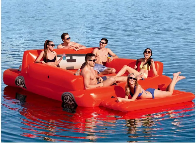6 Person Inflatable Giant Car Truck Pool Float Island Swimming Pool